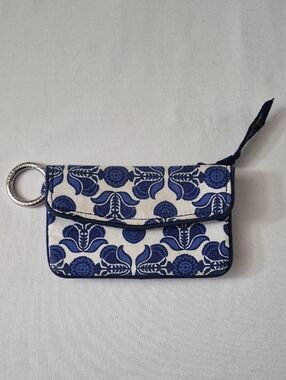 Vera Bradley Blue and White Floral Wallet with Keyring